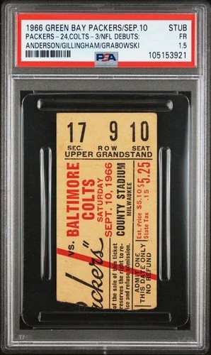 1966 football ticket - ticket, stub